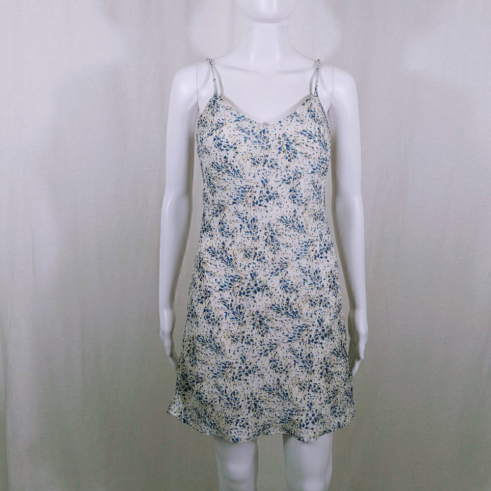 Vintage 90s Rampage Blue Floral Spaghetti Strap Sun Dress Size 3